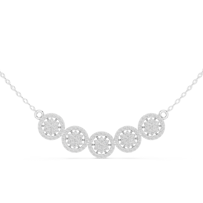 Elegant multi circle diamond pendant in gold with round lab grown diamonds by Signora Jewels
