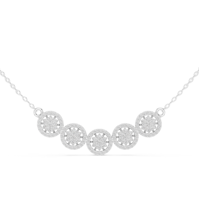 Elegant multi circle diamond pendant in gold with round lab grown diamonds by Signora Jewels
