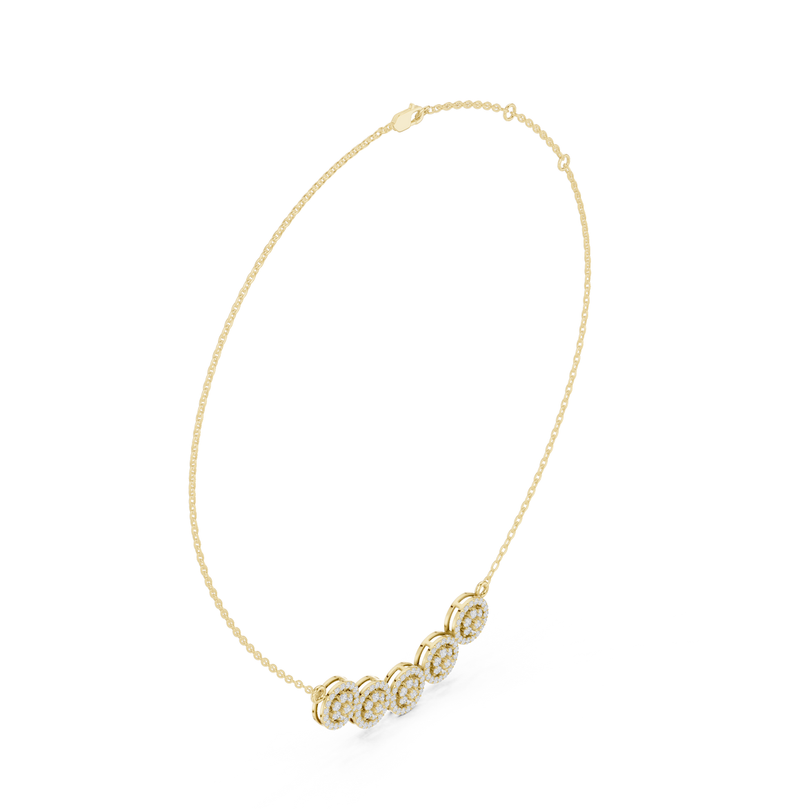 Elegant multi circle diamond pendant in gold with round lab grown diamonds by Signora Jewels