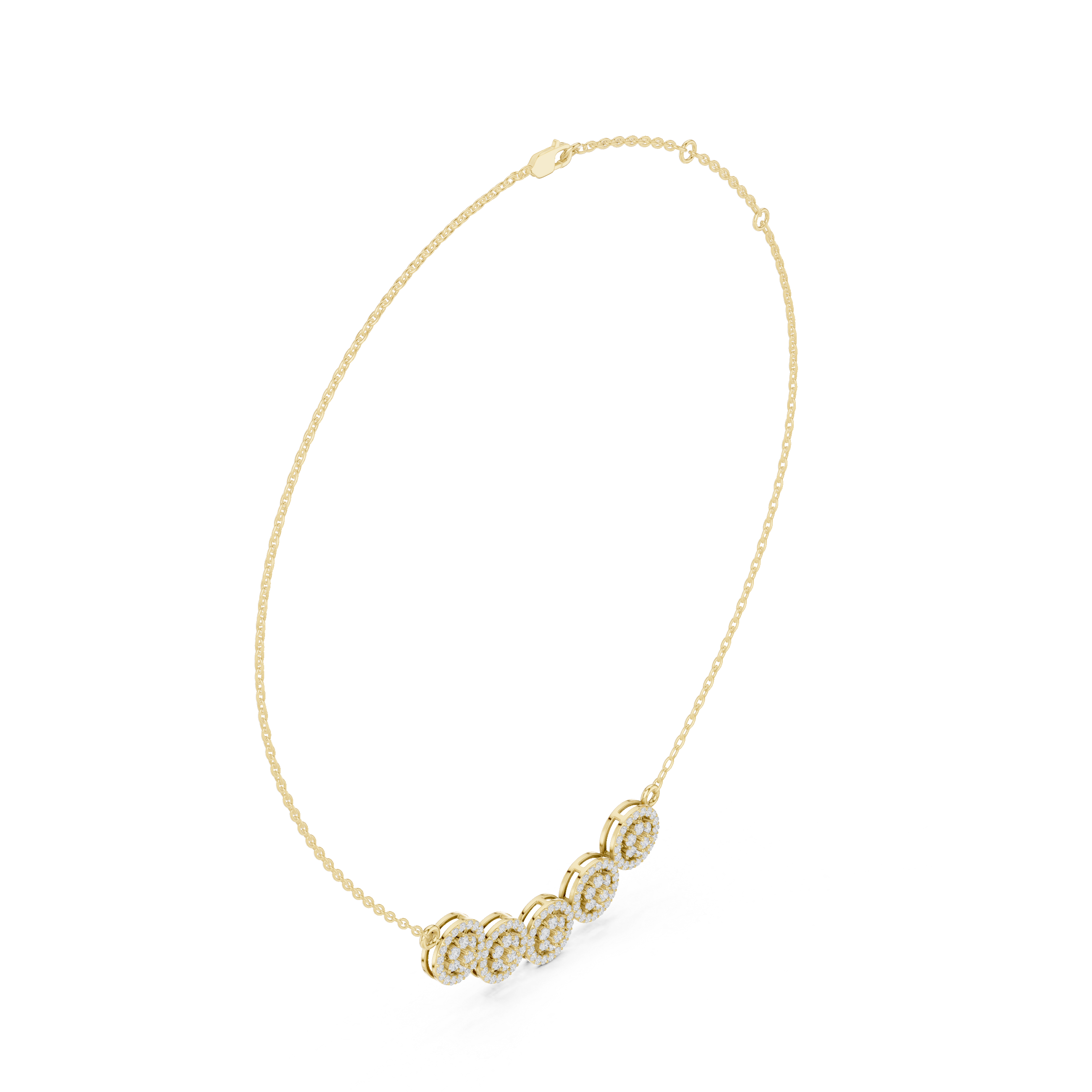 Elegant multi circle diamond pendant in gold with round lab grown diamonds by Signora Jewels