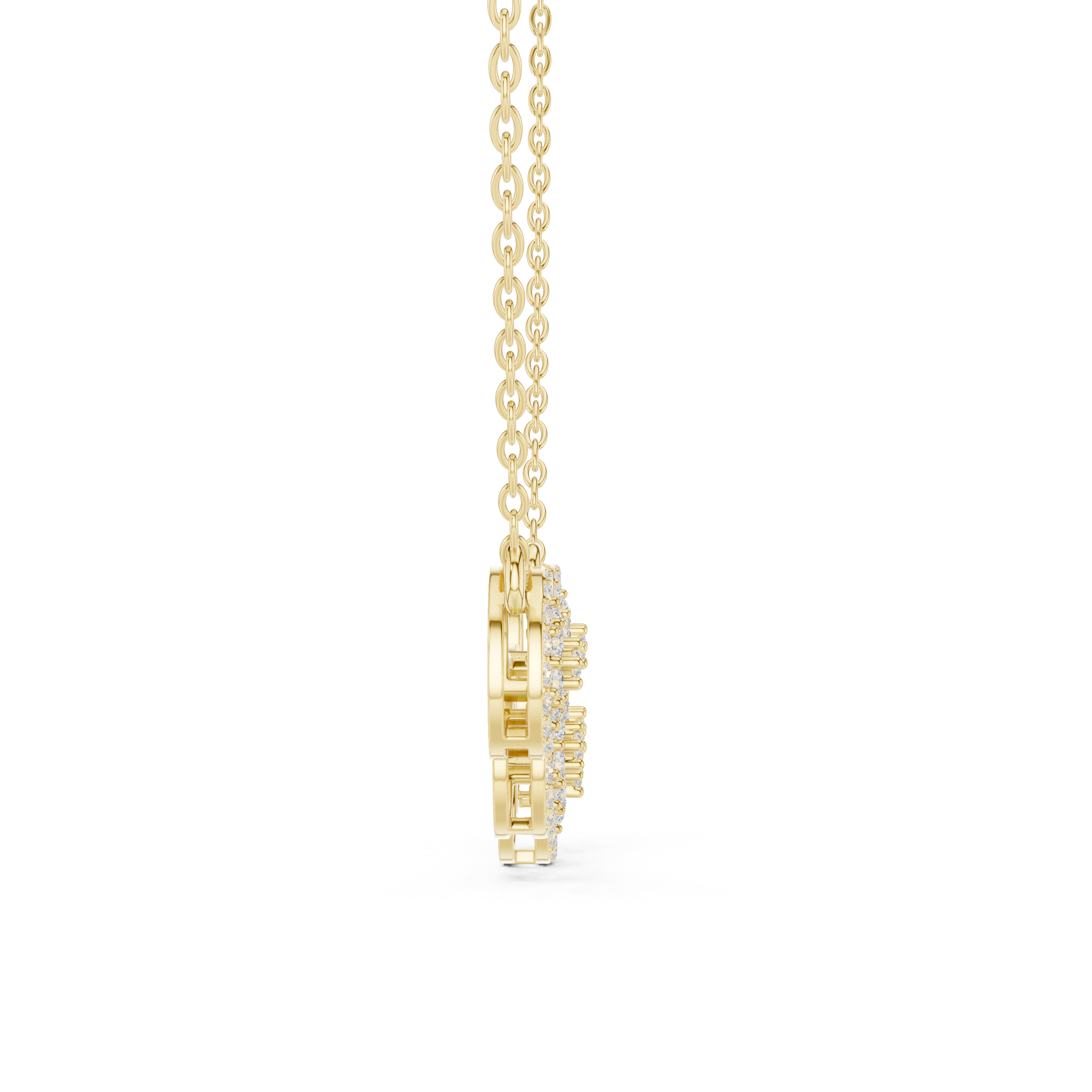 Elegant multi circle diamond pendant in gold with round lab grown diamonds by Signora Jewels