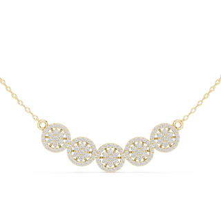 Elegant multi circle diamond pendant in gold with round lab grown diamonds by Signora Jewels
