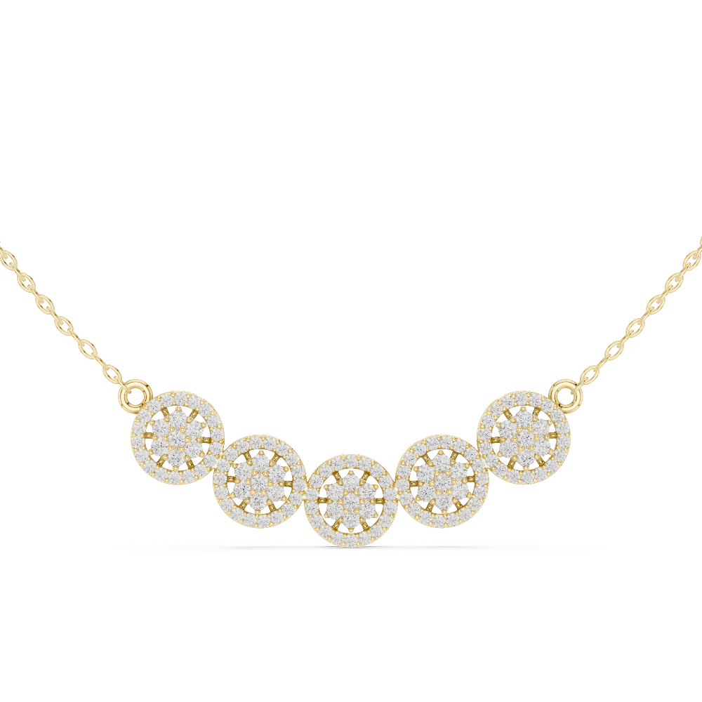 Elegant multi circle diamond pendant in gold with round lab grown diamonds by Signora Jewels