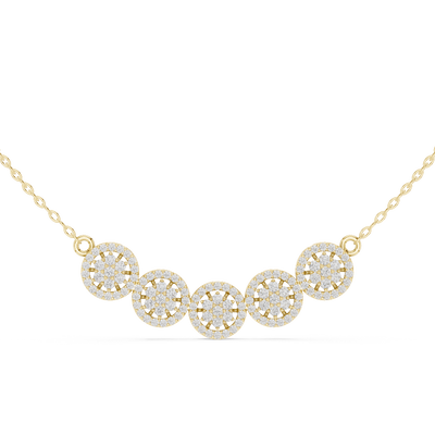 Elegant multi circle diamond pendant in gold with round lab grown diamonds by Signora Jewels