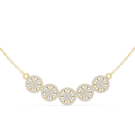 Elegant multi circle diamond pendant in gold with round lab grown diamonds by Signora Jewels