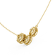 Elegant three circle diamond pendant in gold with round lab grown diamonds by Signora Jewels