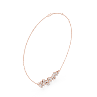 pear and round diamond floral pendant in rose gold