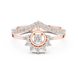 Ladies crown halo diamond ring in gold with round lab grown diamonds by Signora Jewels