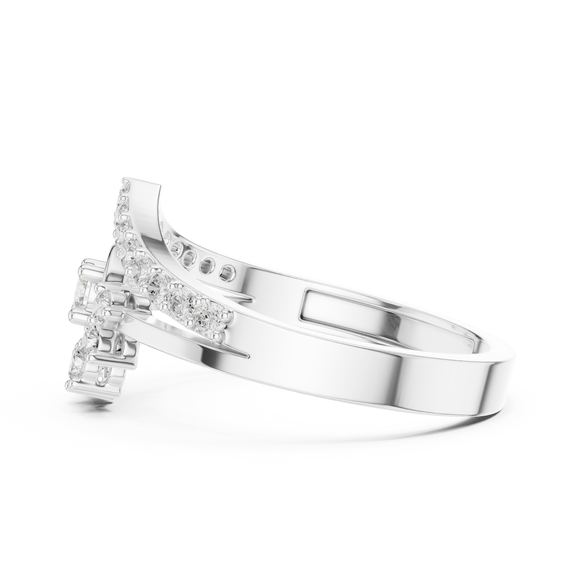 Ladies crown halo diamond ring in gold with round lab grown diamonds by Signora Jewels