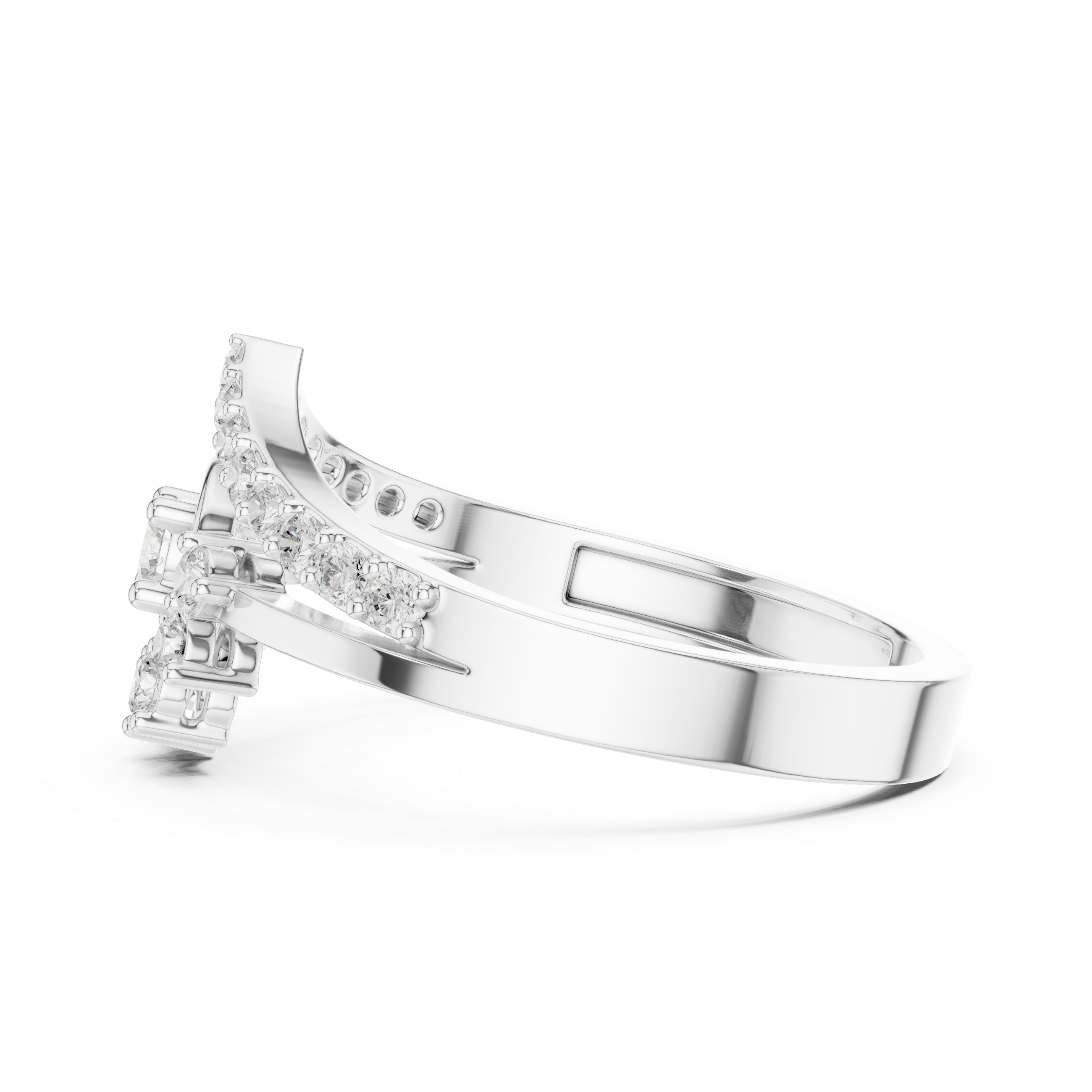 Ladies crown halo diamond ring in gold with round lab grown diamonds by Signora Jewels