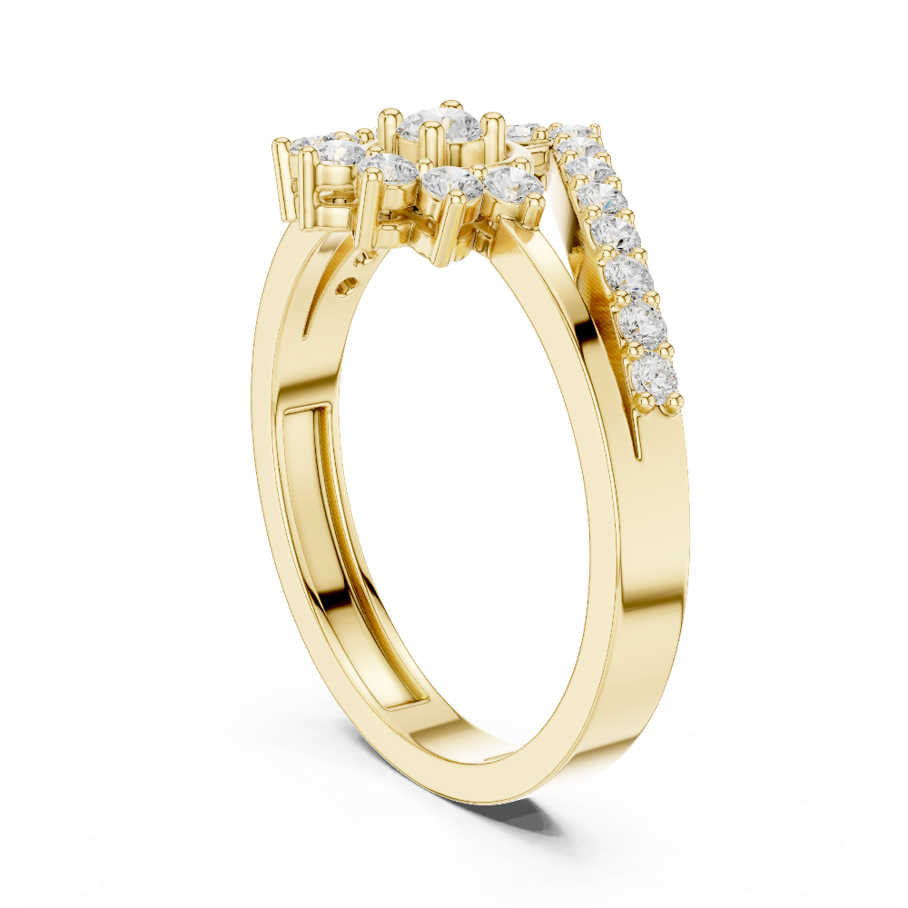 Ladies crown halo diamond ring in gold with round lab grown diamonds by Signora Jewels