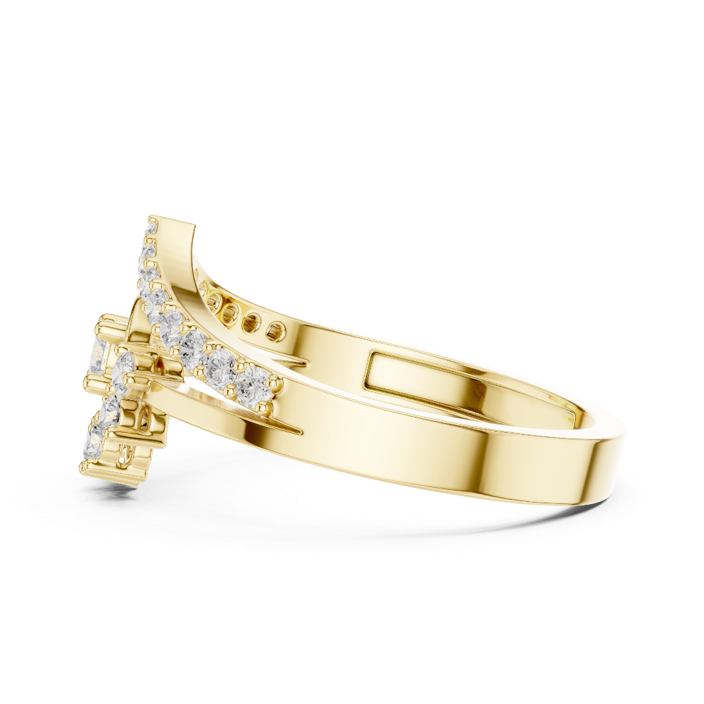 Ladies crown halo diamond ring in gold with round lab grown diamonds by Signora Jewels