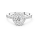 Ladies halo diamond ring in rose gold with round lab grown diamonds by Signora Jewels