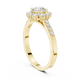 Ladies halo diamond ring in rose gold with round lab grown diamonds by Signora Jewels