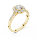 Ladies halo diamond ring in rose gold with round lab grown diamonds by Signora Jewels