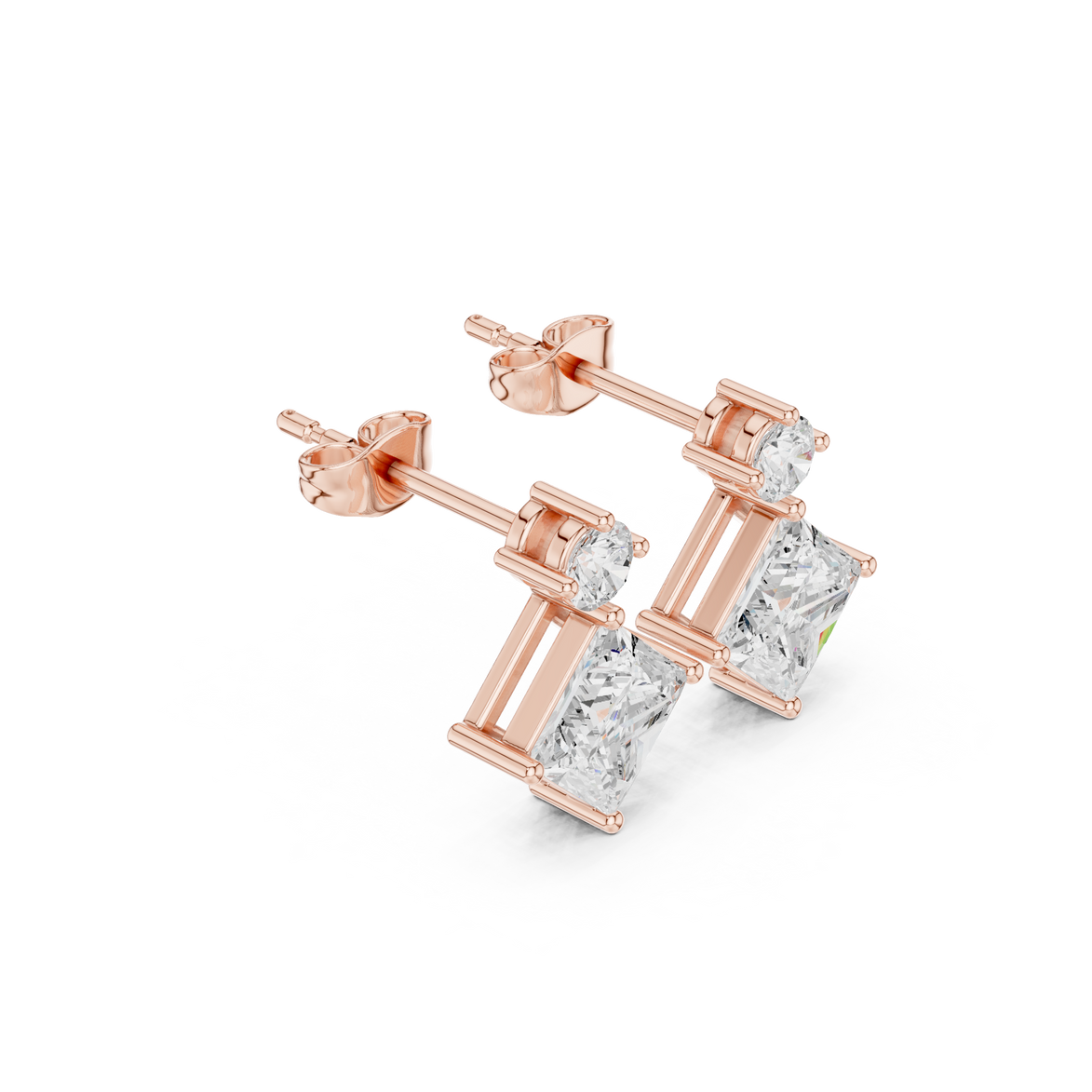 Princess diamond drop earrings for women