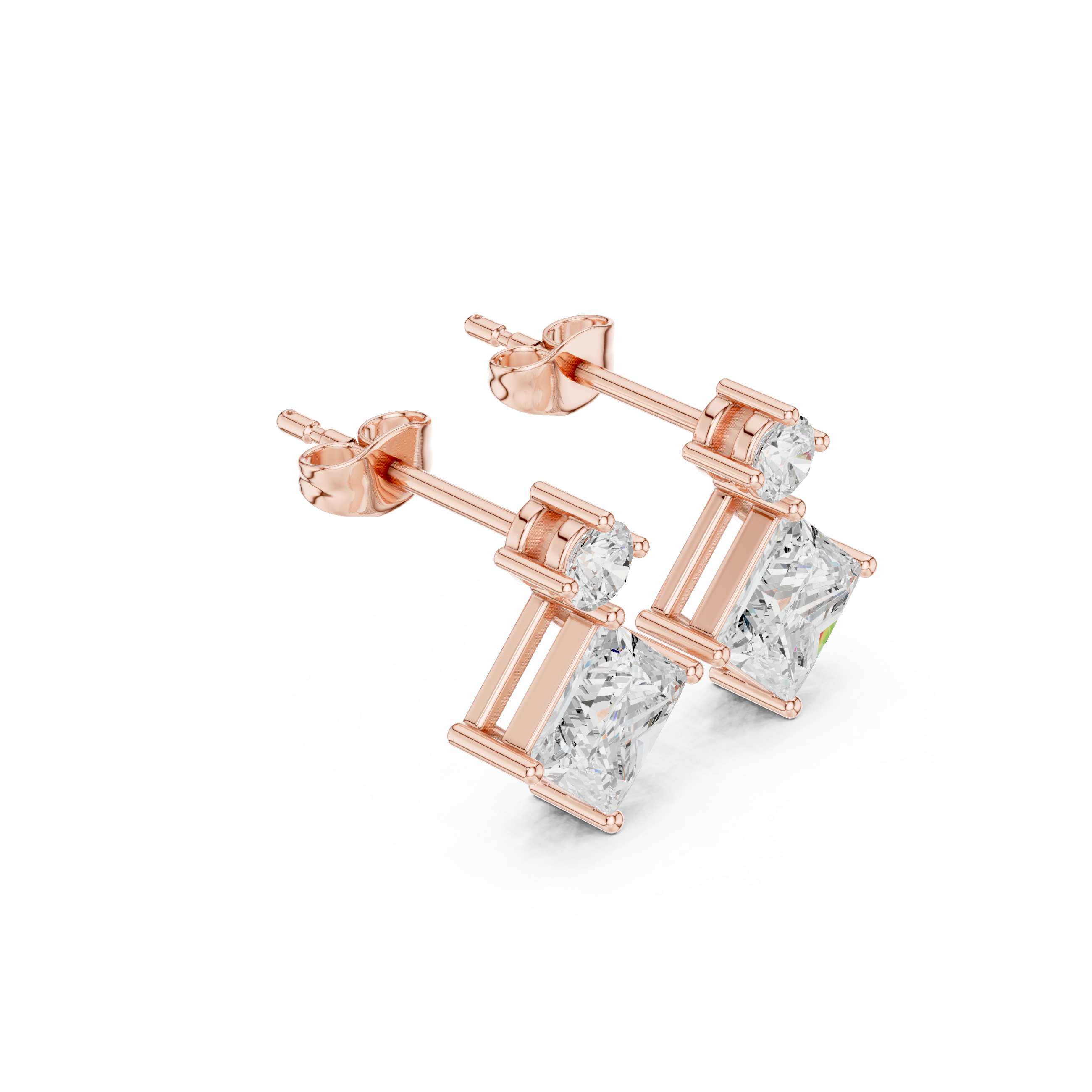 Princess diamond drop earrings for women