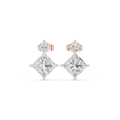 Princess diamond drop earrings for women