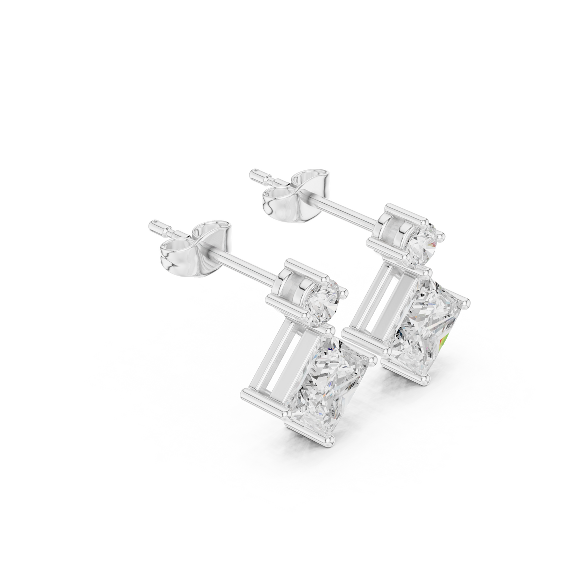 Princess diamond drop earrings for women