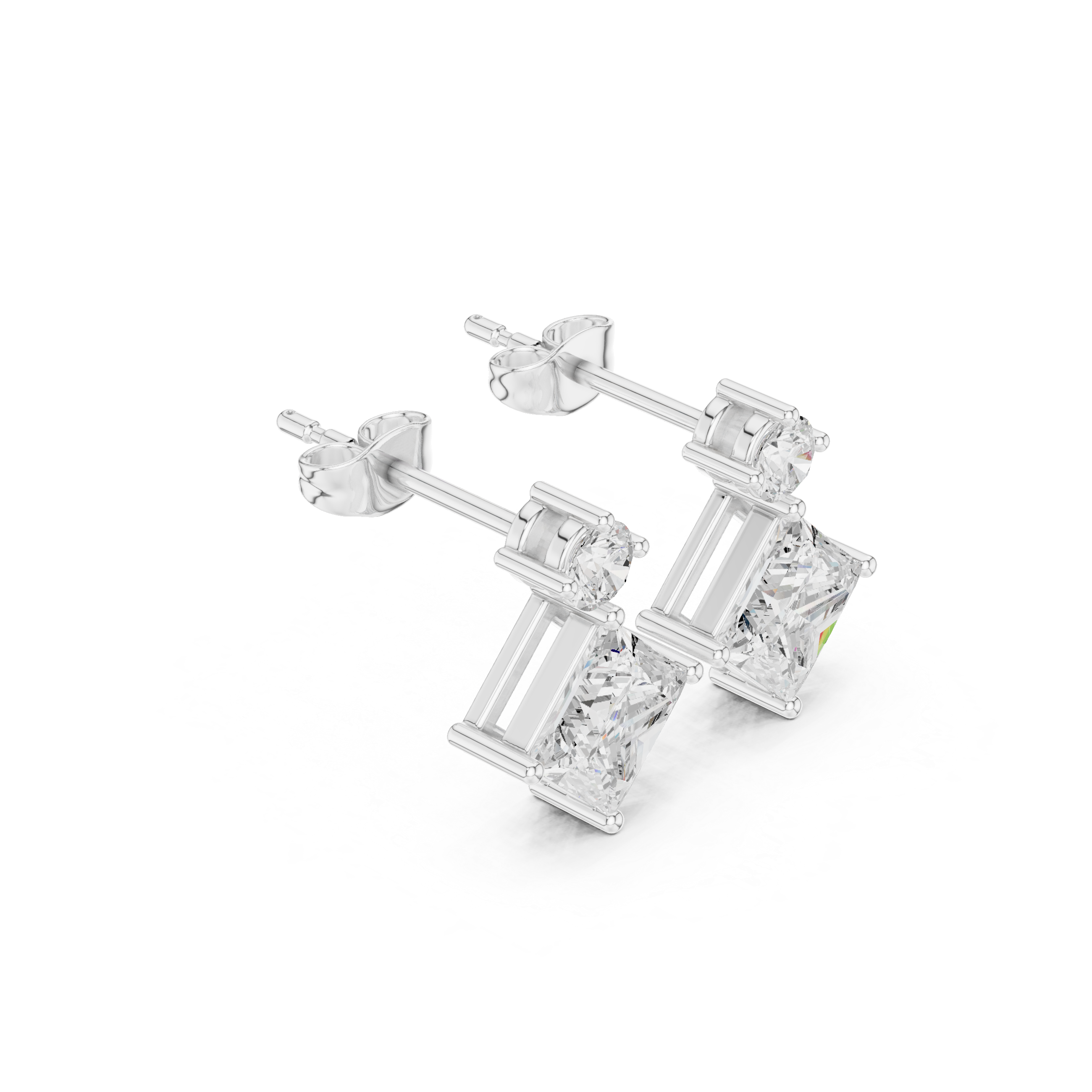Princess diamond drop earrings for women