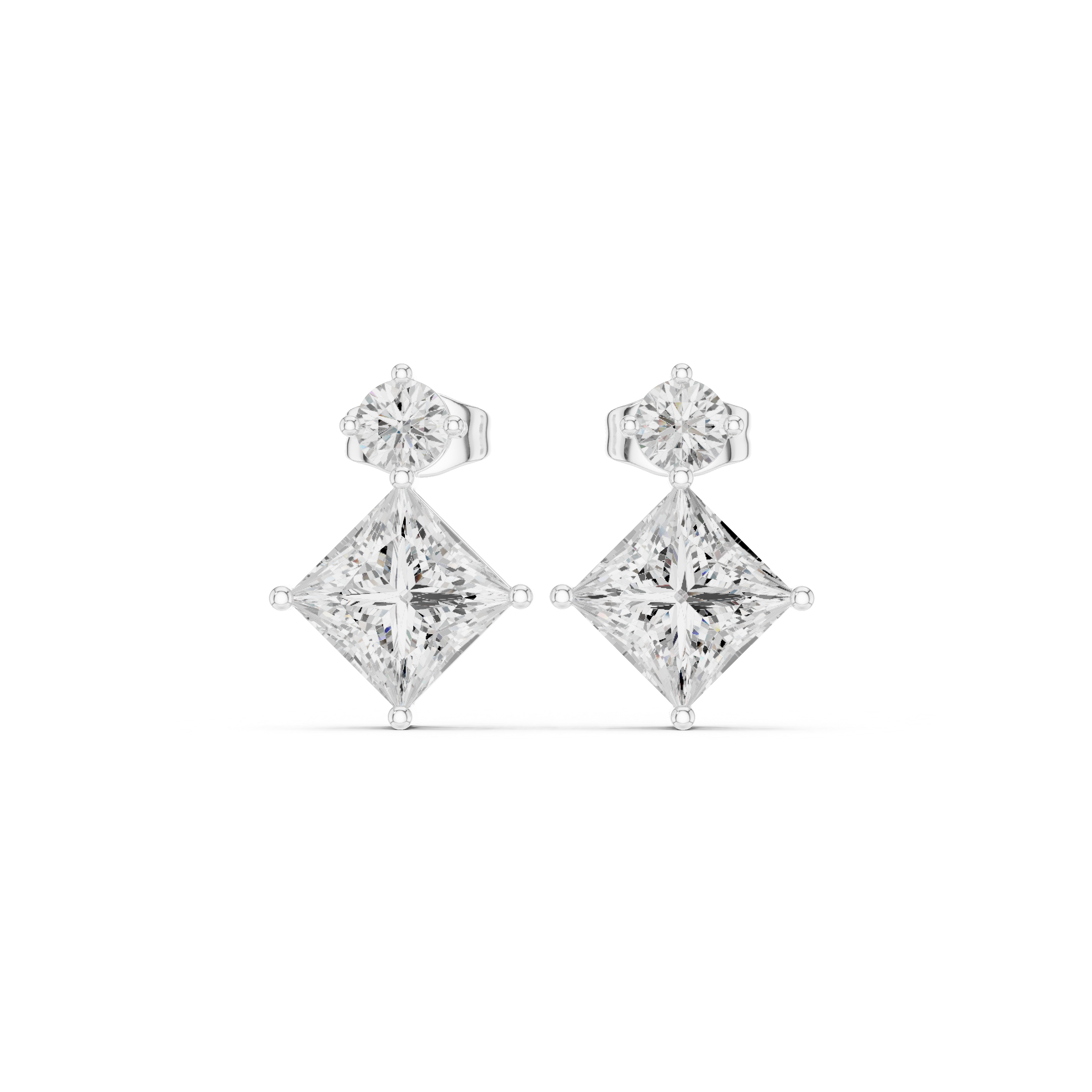 Princess diamond drop earrings for women