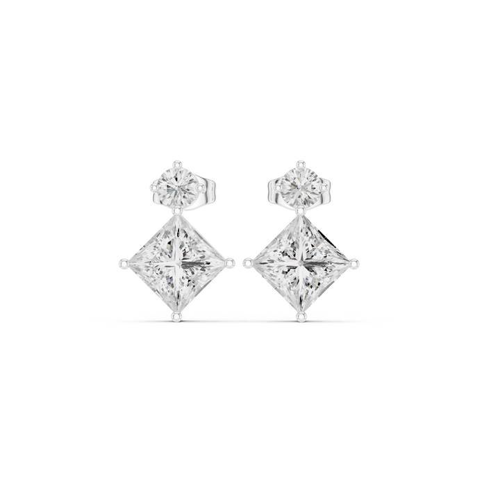 Princess diamond drop earrings for women