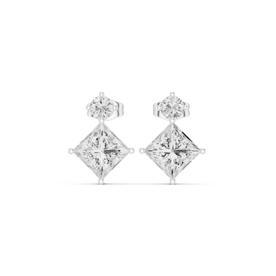 Princess diamond drop earrings for women