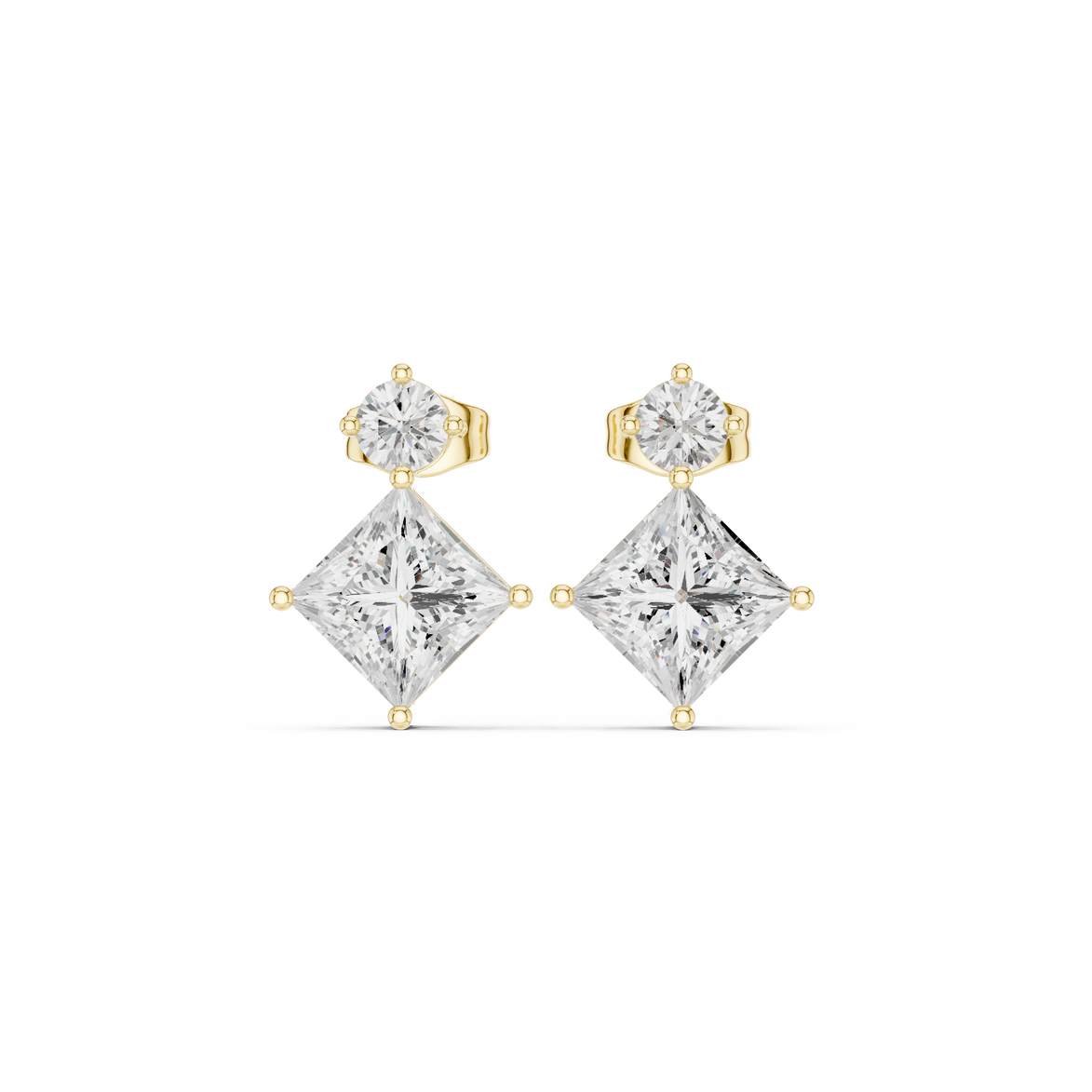 Princess diamond drop earrings for women