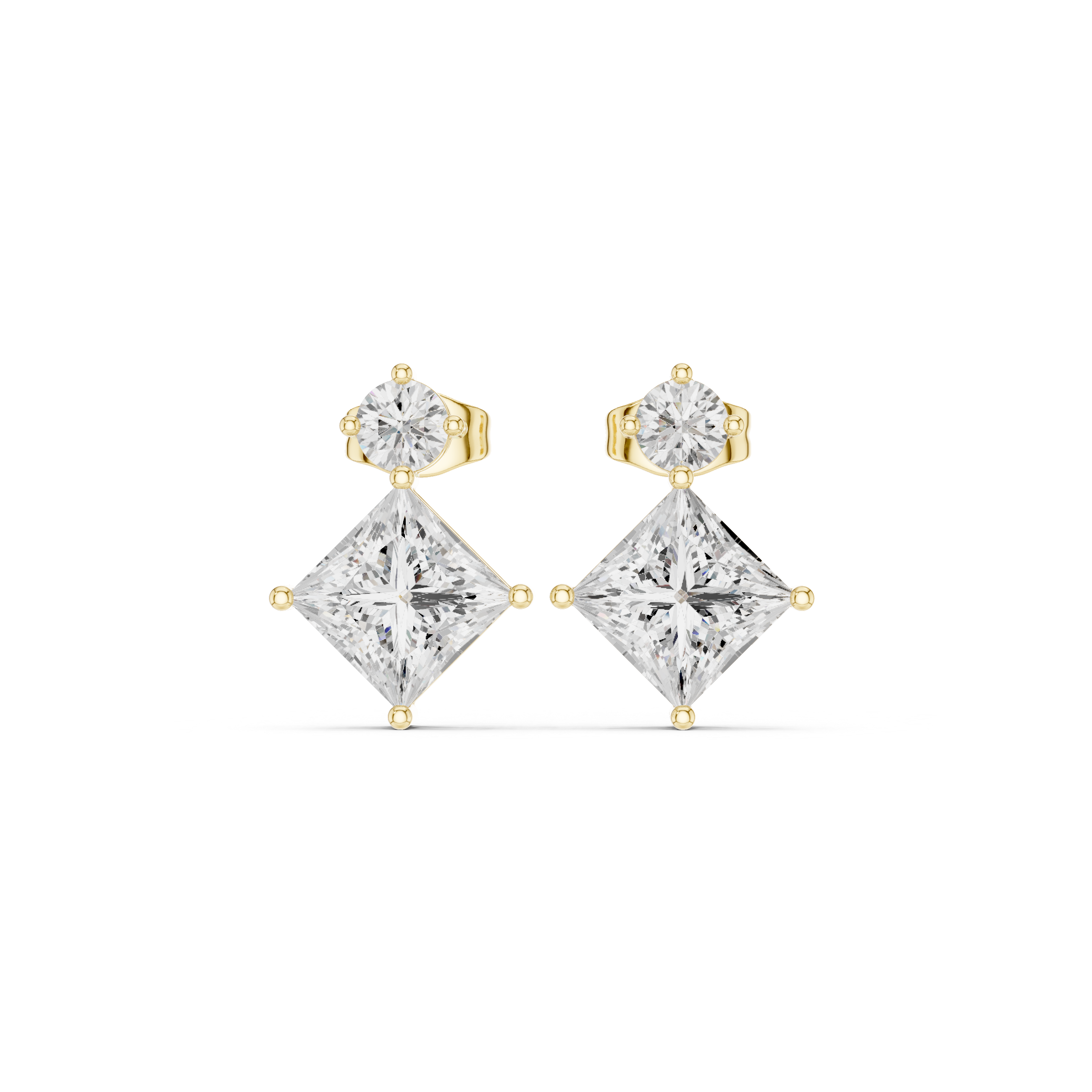 Princess diamond drop earrings for women