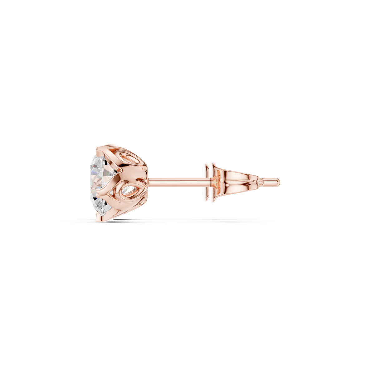 Round diamond stud earrings for women