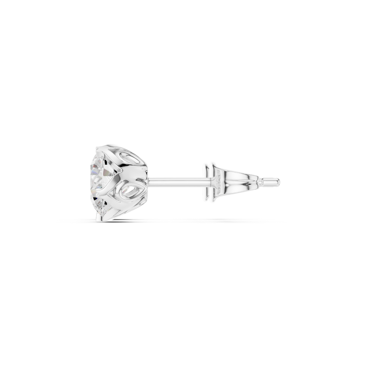 Round diamond stud earrings for women
