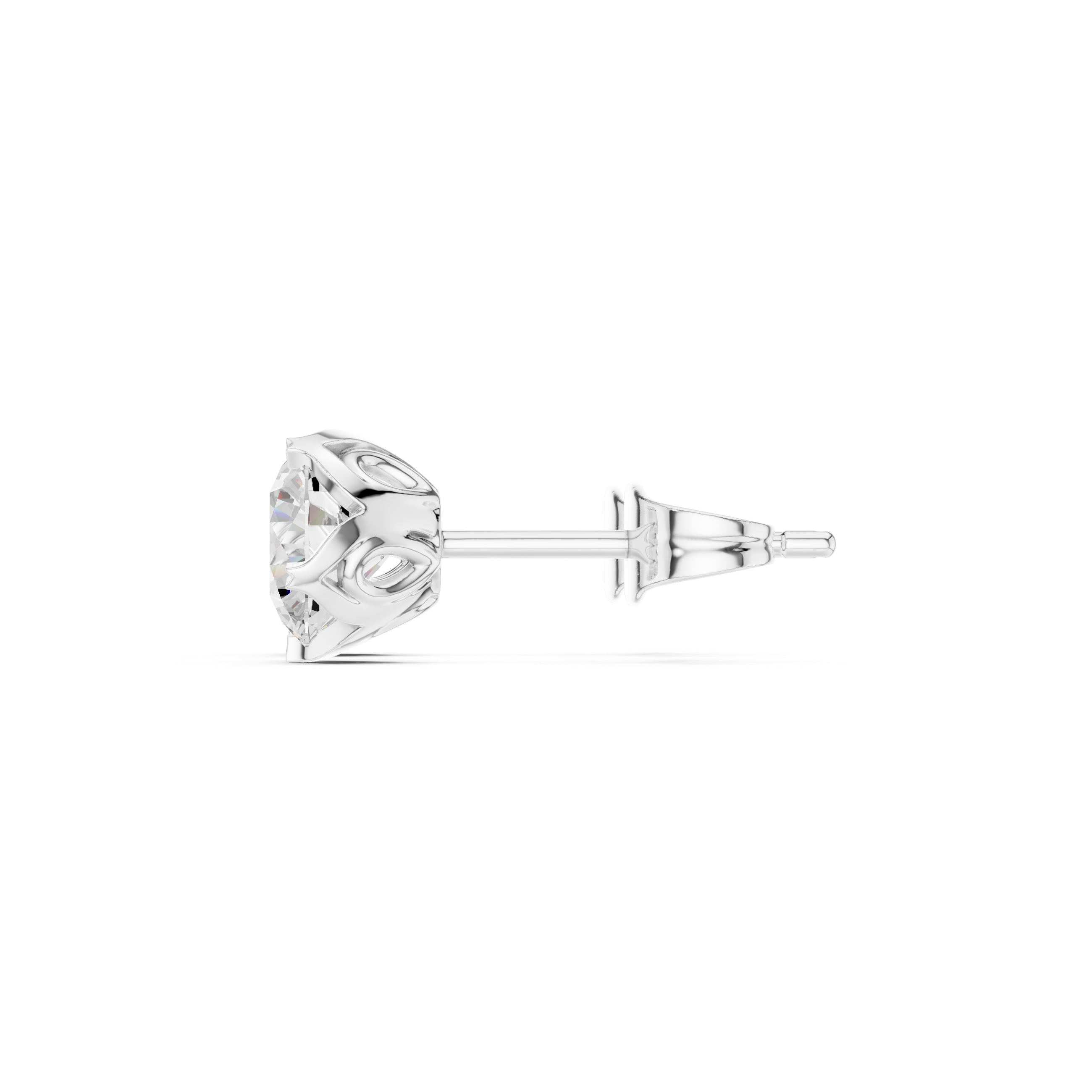 Round diamond stud earrings for women