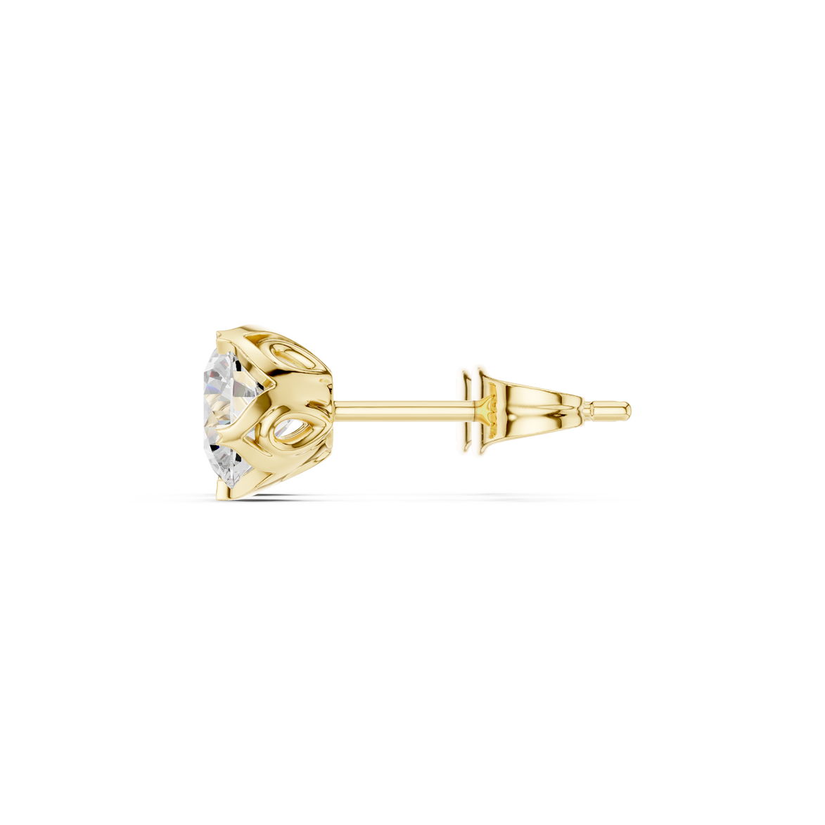 Round diamond stud earrings for women
