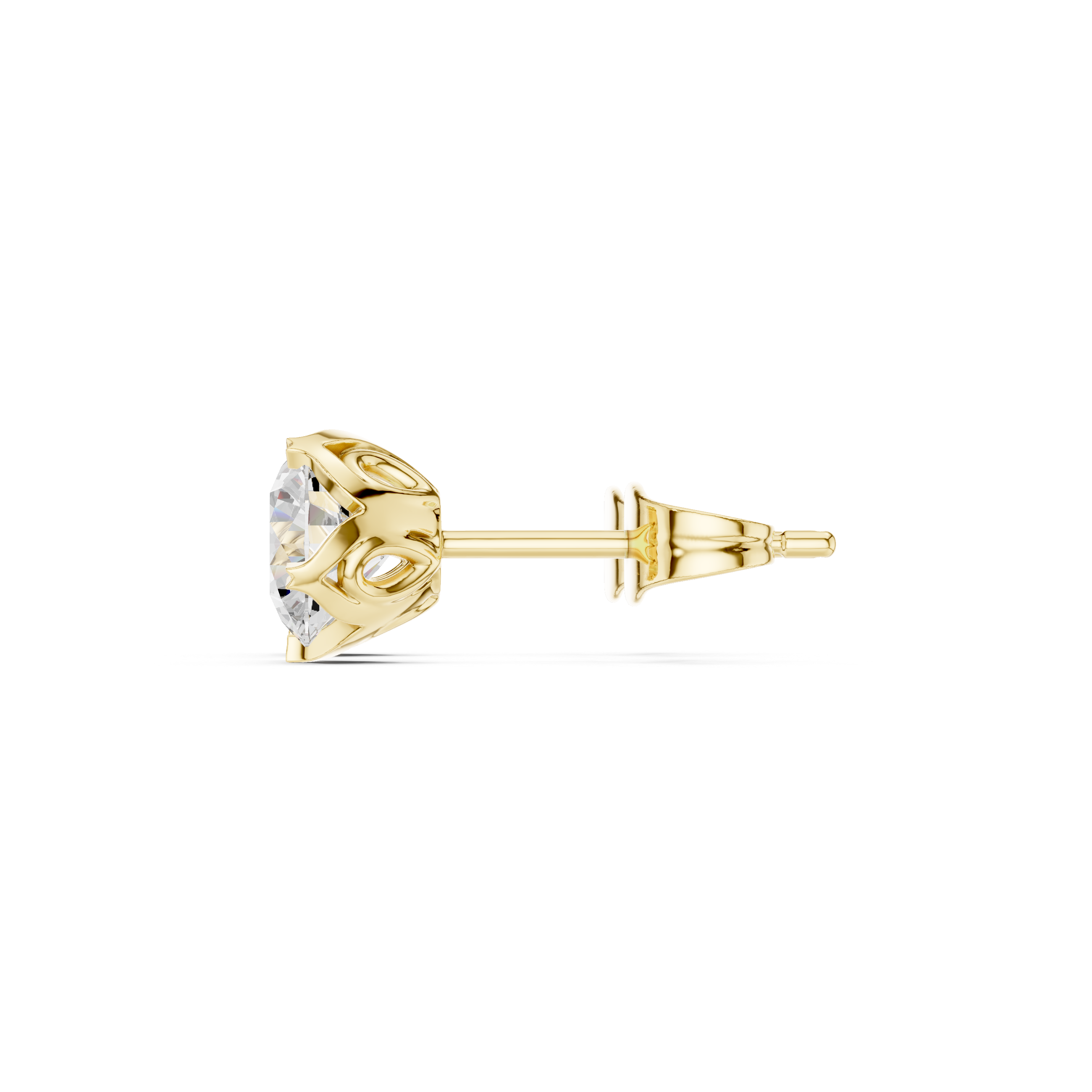 Round diamond stud earrings for women