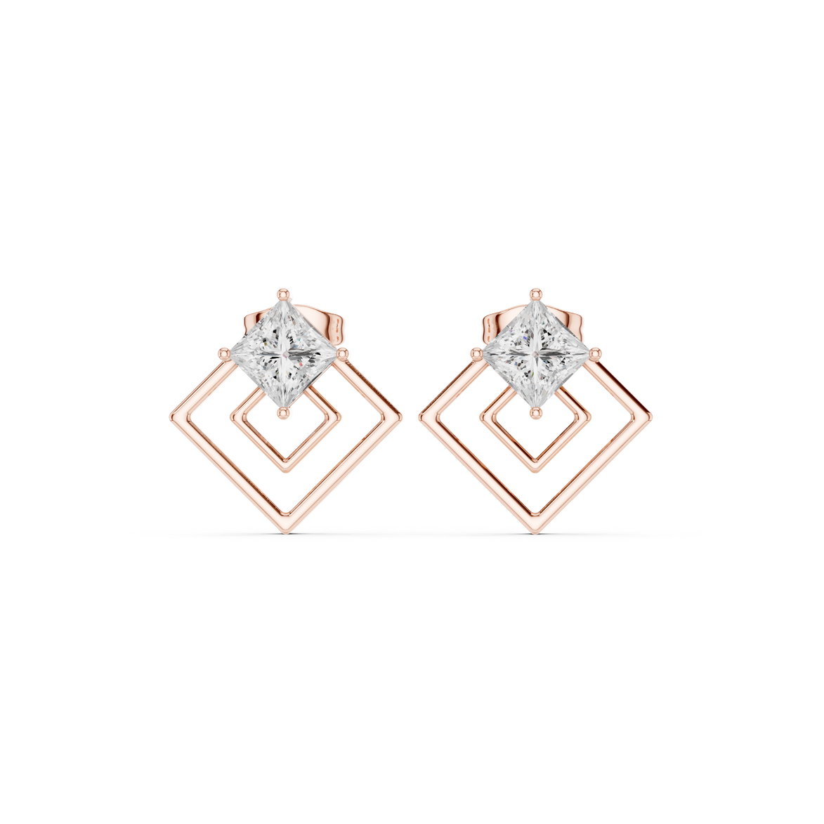 Princess cut diamond earrings for women