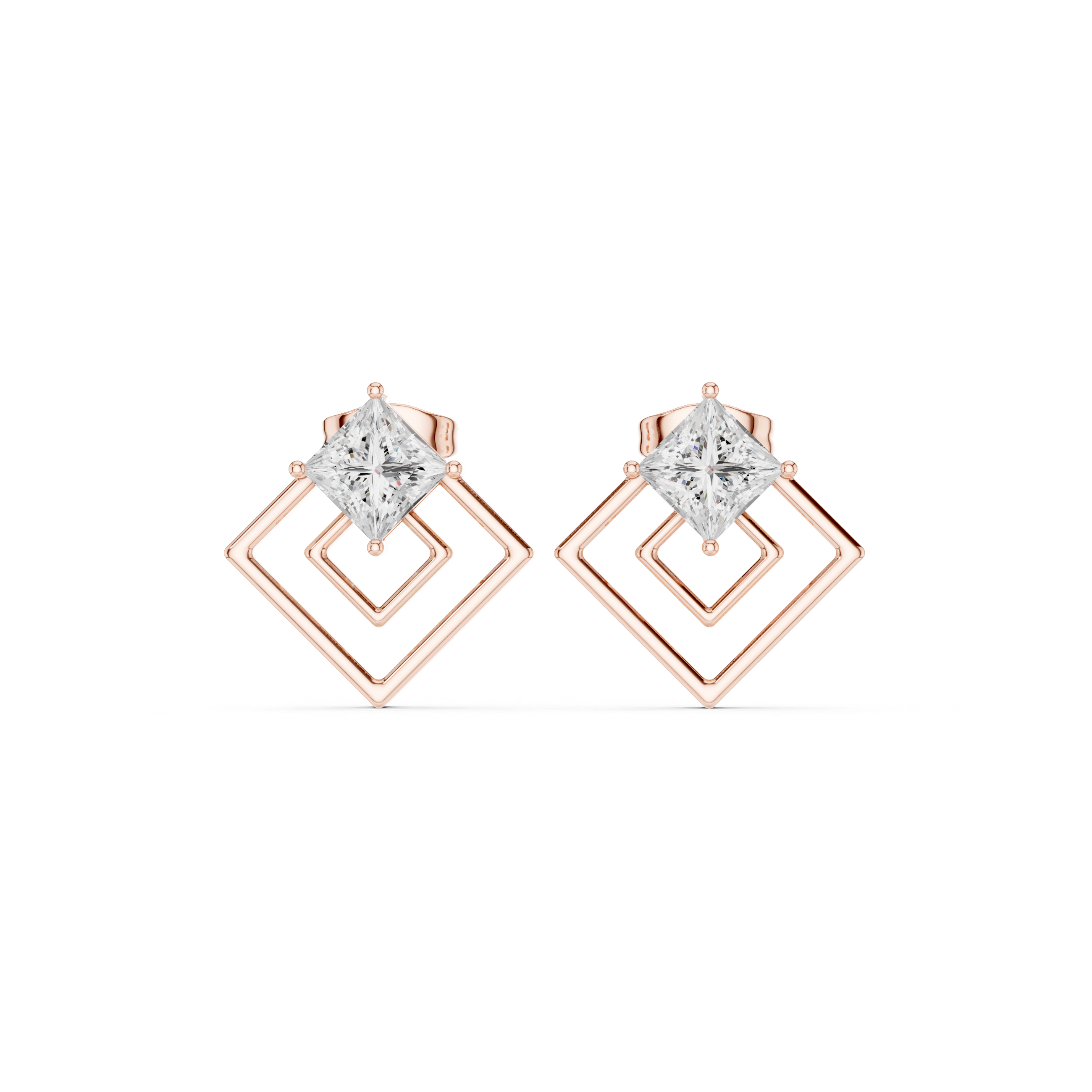 Princess cut diamond earrings for women
