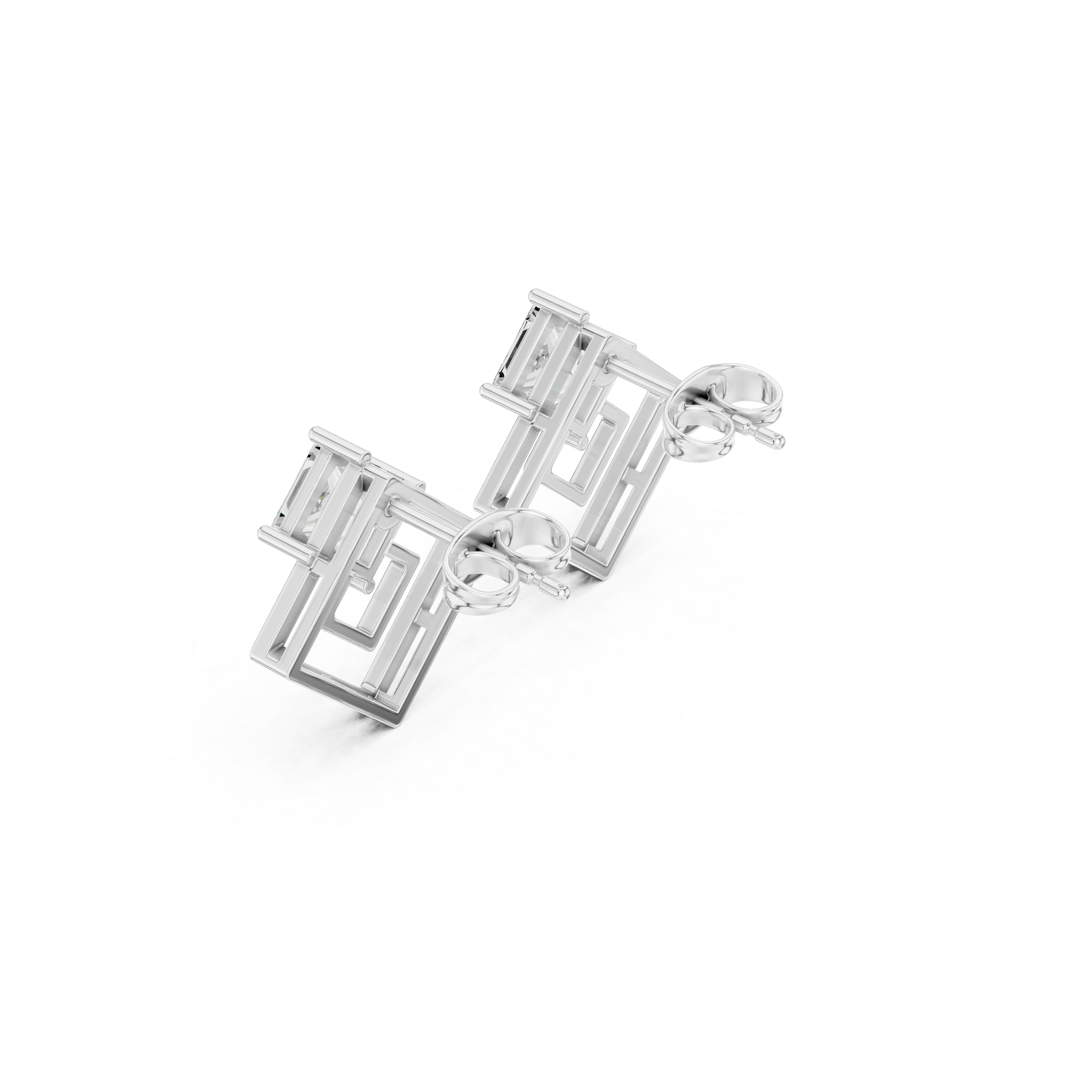 Princess cut diamond earrings for women
