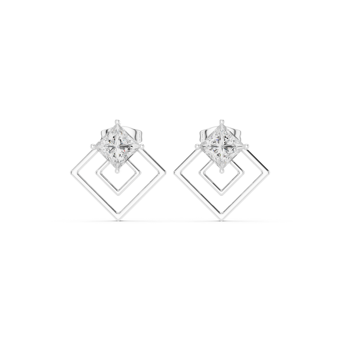 Princess cut diamond earrings for women