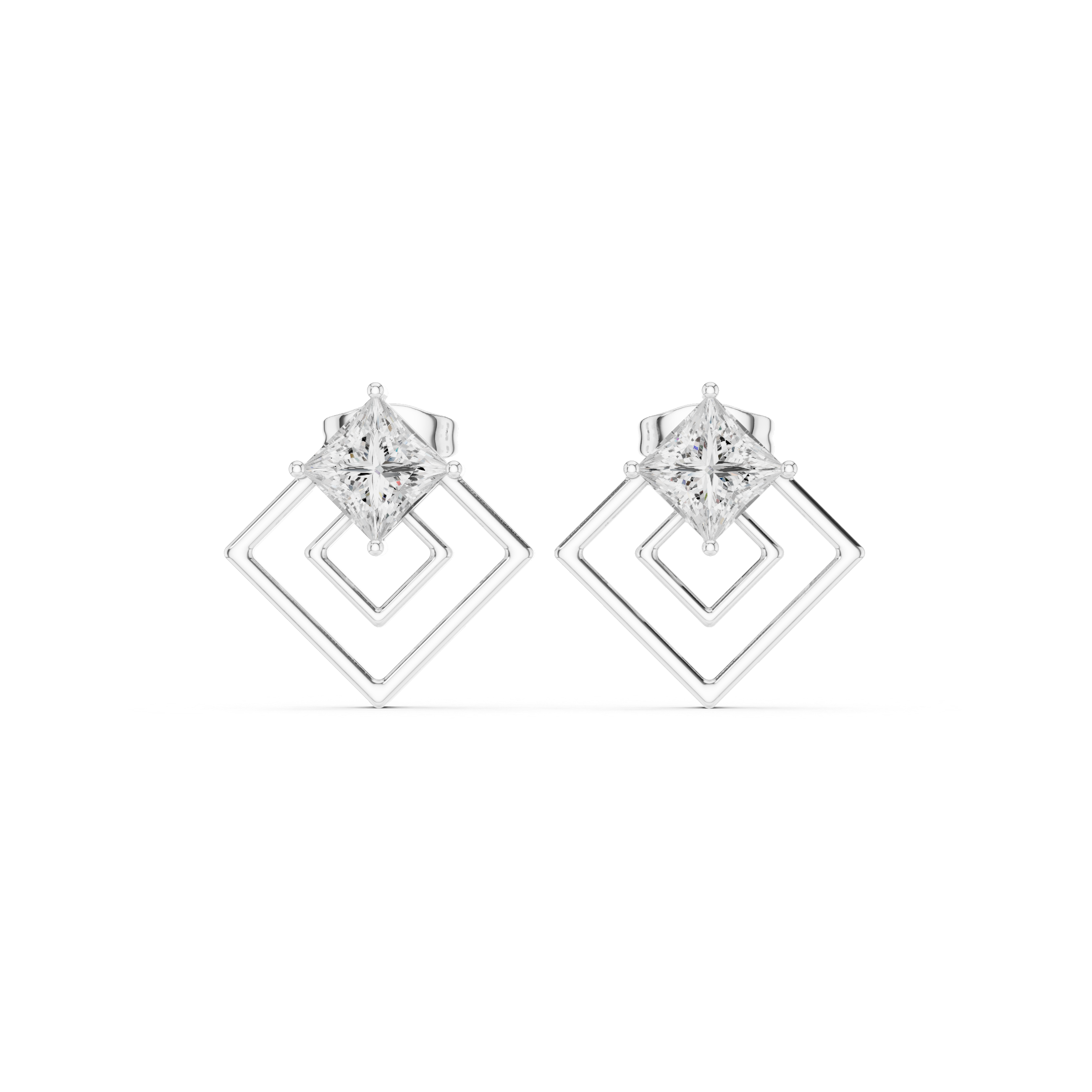 Princess cut diamond earrings for women