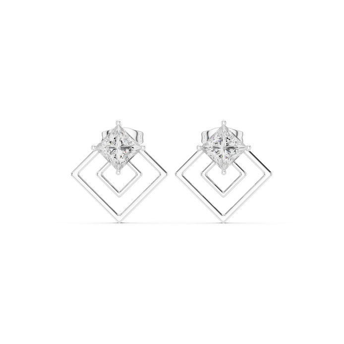 Princess cut diamond earrings for women