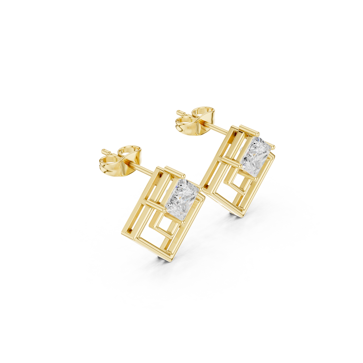 Princess cut diamond earrings for women