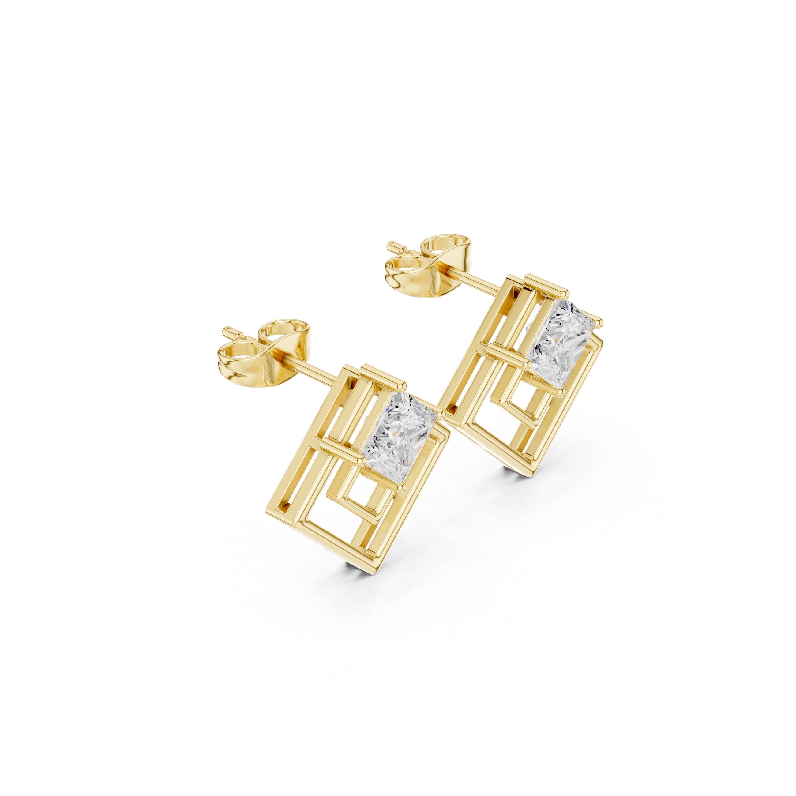 Princess cut diamond earrings for women