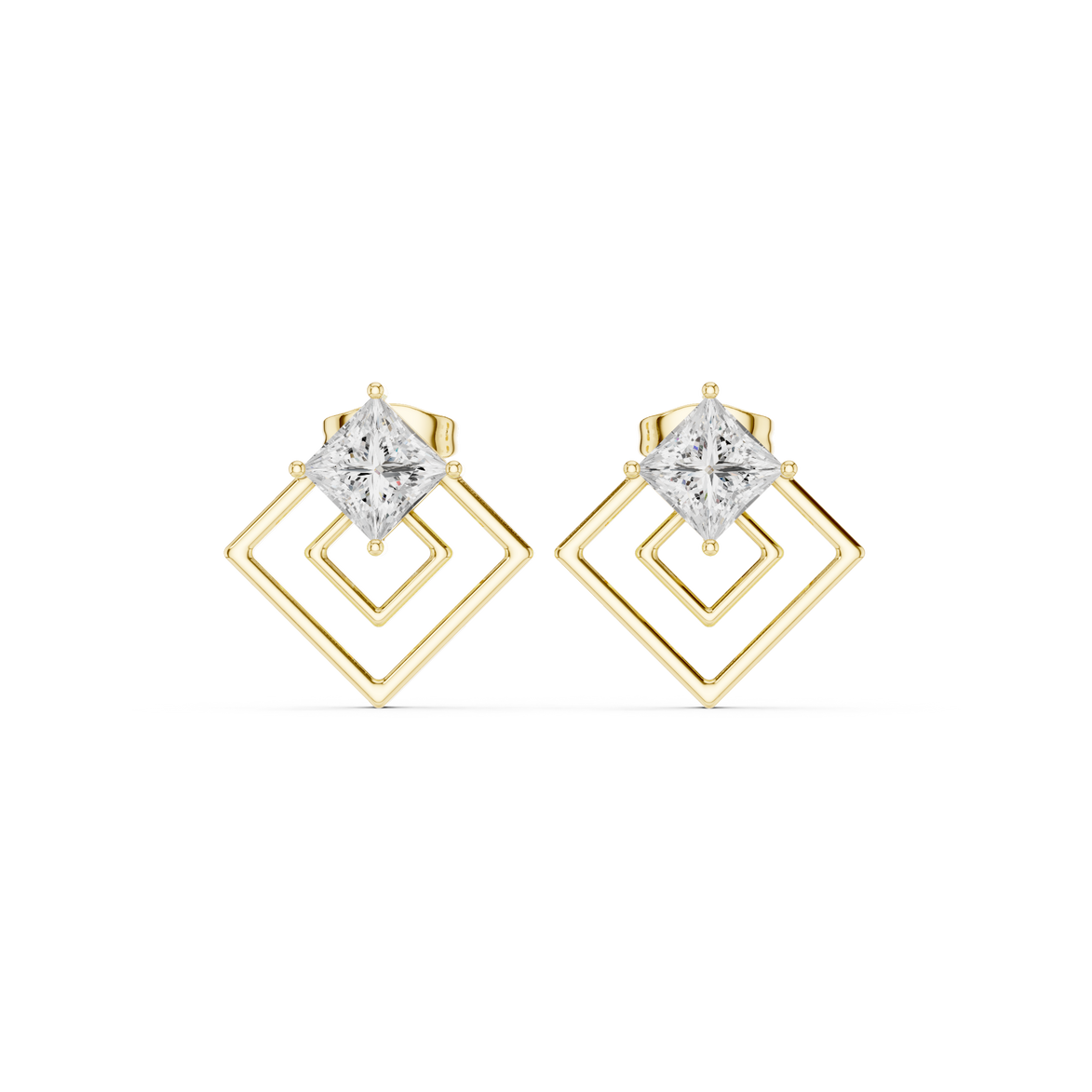 Princess cut diamond earrings for women