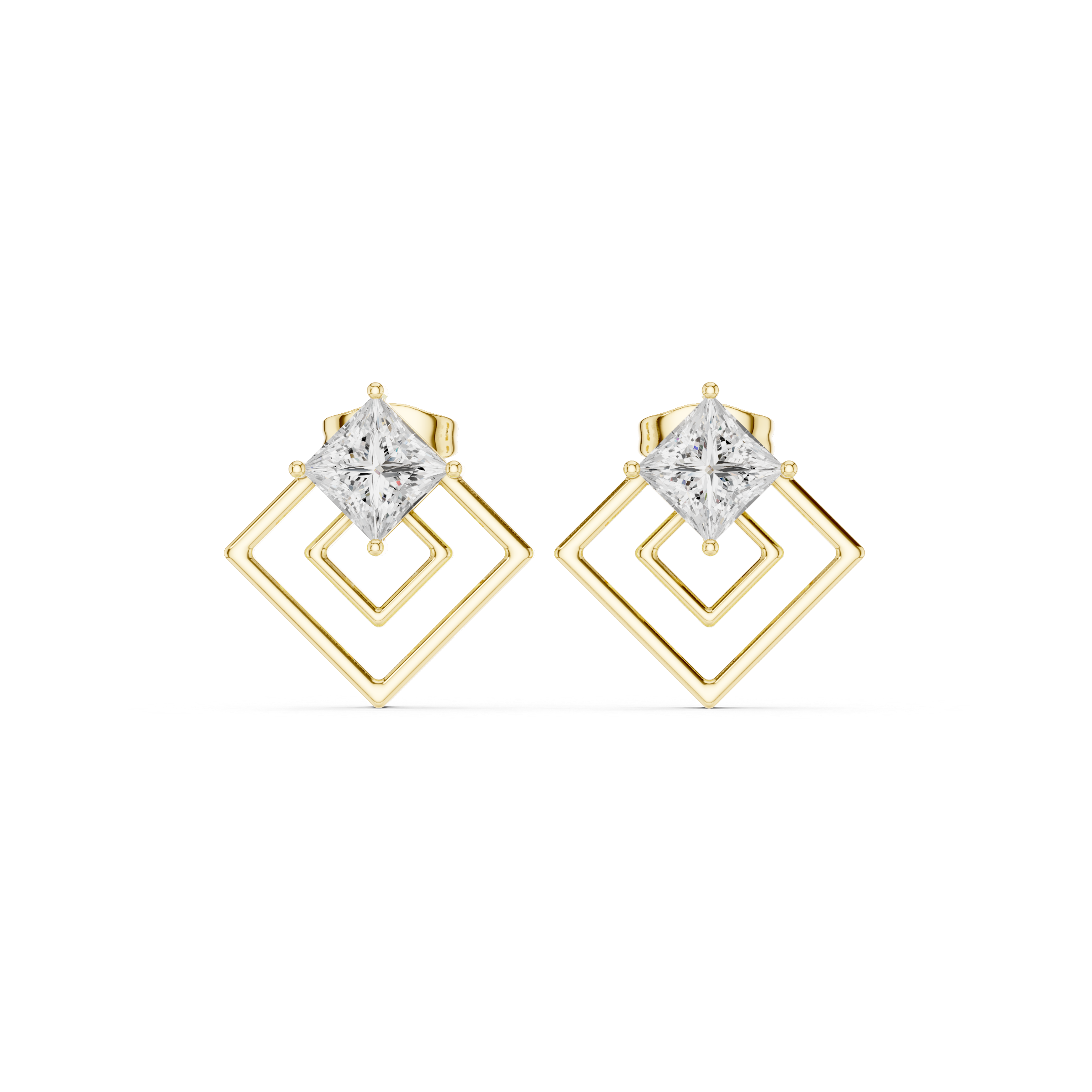 Princess cut diamond earrings for women