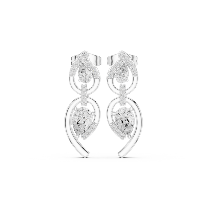 Pear shape diamond drop earrings for women