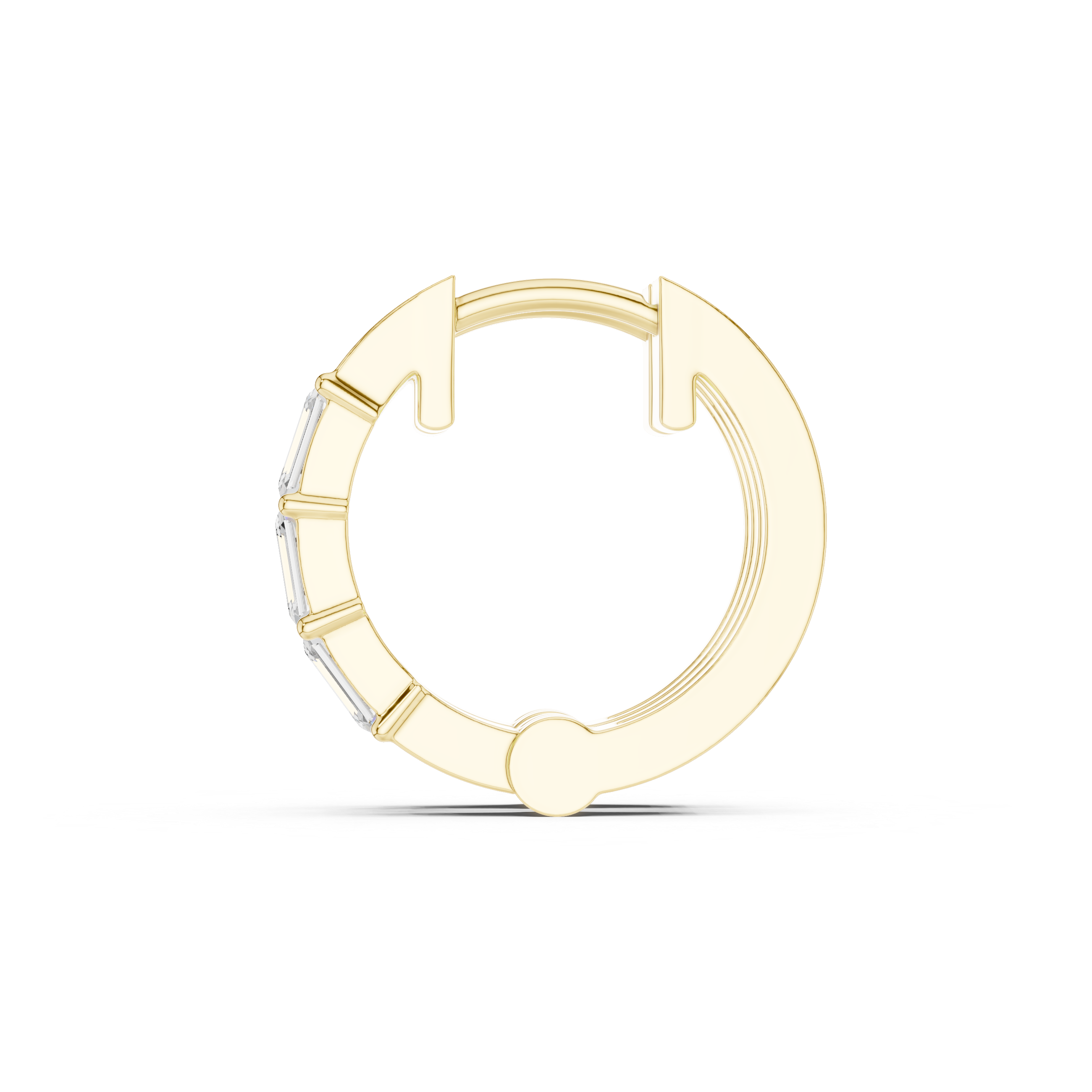 Emerald cut diamond hoop earrings for women