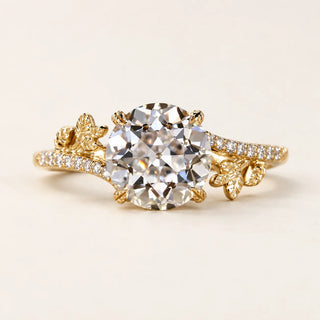 Round Cut Lab Grown Diamond Bypass Engagement Ring in Yellow Gold