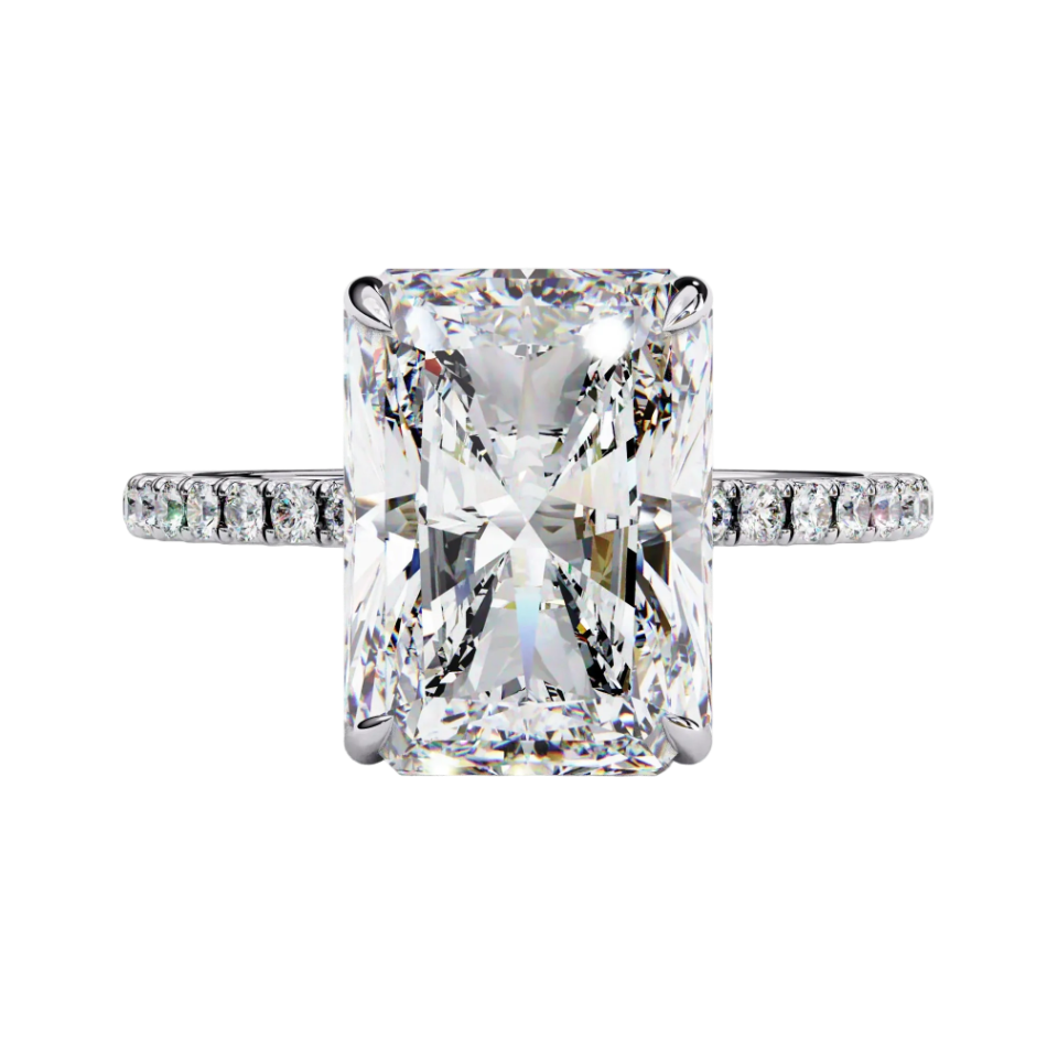 Radiant Lab Grown Diamond Pavé Engagement Ring