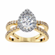 Pear Halo Split Shank Ring