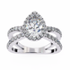 Pear Halo Split Shank Ring